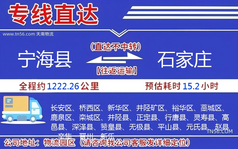 寧?？h到石家莊物流公司