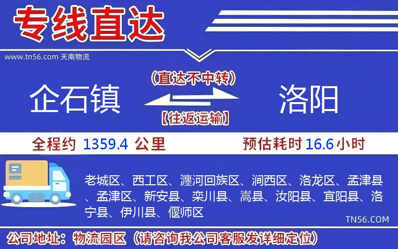 企石鎮(zhèn)到洛陽物流公司 企石鎮(zhèn)到洛陽物流公司